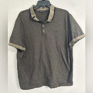 Michael Kors Polo Shirt Men’s XL Olive Green 100% Cotton Short Sleeve
